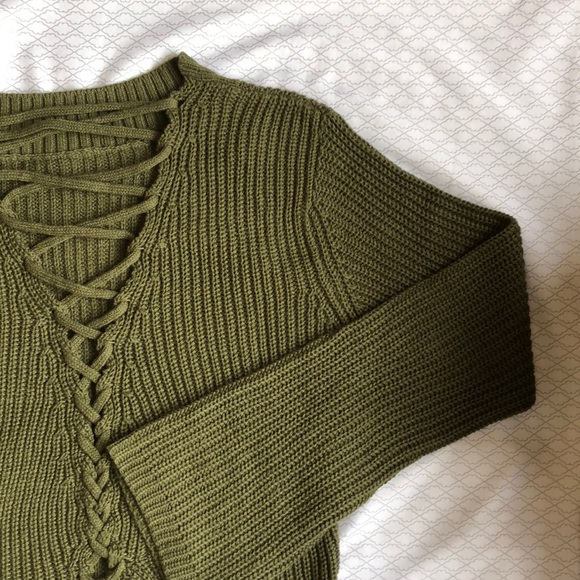 poof new york Sweaters - Green Tie Back Sweater sz S